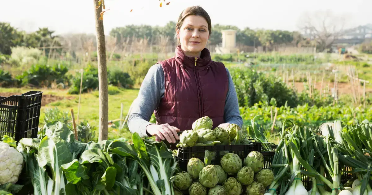 woman selling farm products directly